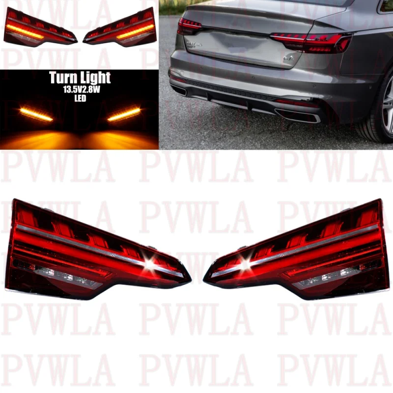 

LED Tail Light For Audi A4 B9 2021 2022 2023 LHD European version 1 Pair Inner Side Rear Lamp Brake Light Car accessories