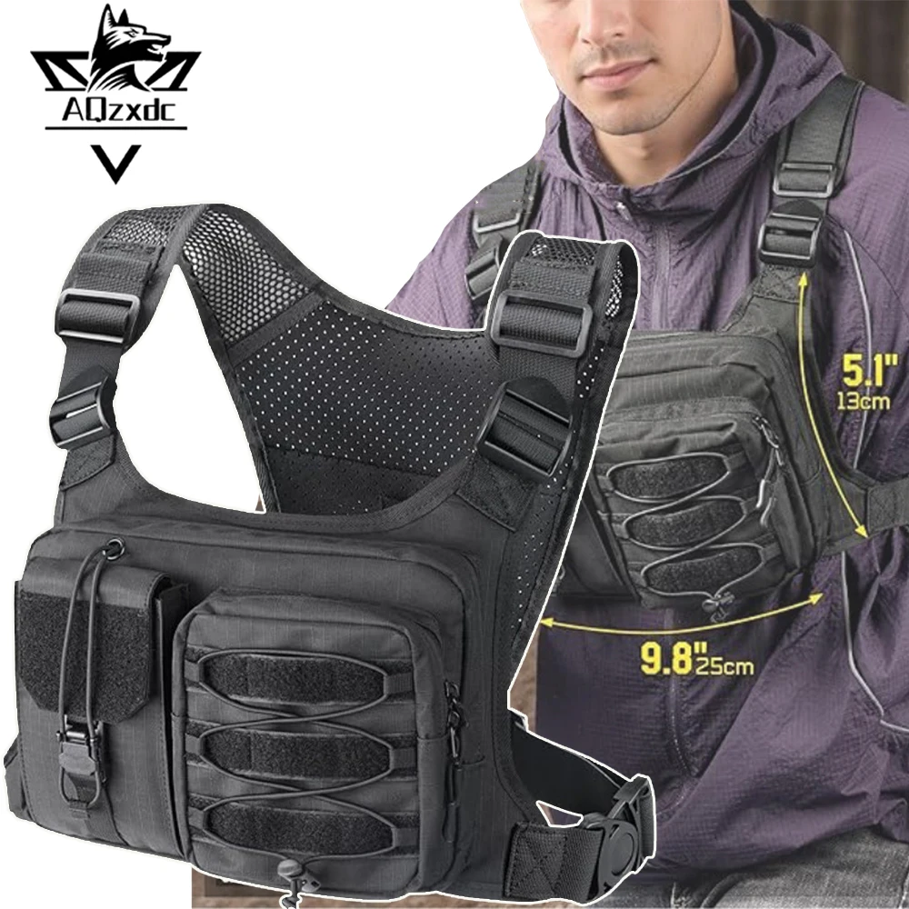 

Tactical Chest Bag Large-Capacity Sports Chest Pack Vest Edc Waterproof Anti-Theft Front Chest Pouch for Hunting Cycling Running