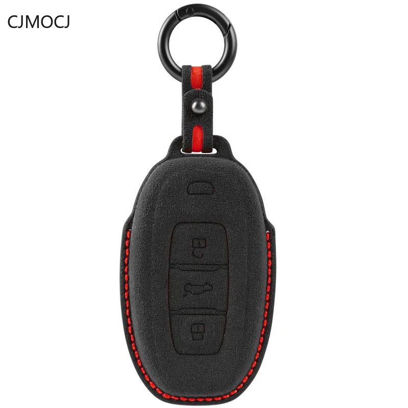 

Key Case for Hongqi H5/HS5/H9/H6/PHEV/EH7/HQ9 - Premium Suede Key Cover Keybag Keychain