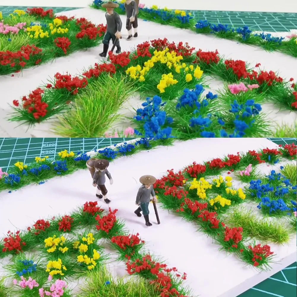Static Grass For Tufts Mixed Flower Wildflowers Miniature Scenery 10mm Architectural Model Wargame Diorama Scenery Decoration