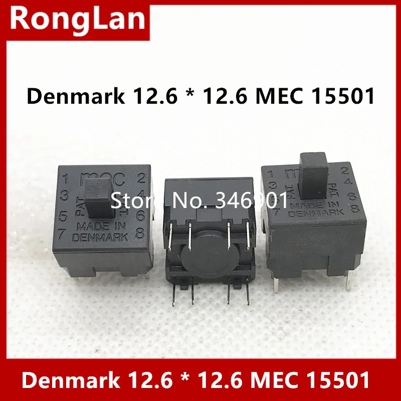 [SA]Denmark 12.6 * 12.6 MEC button switch lock-free eight-foot -way trip reset button switch 15501--20pcs/lot