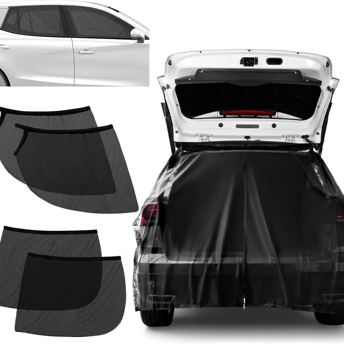 Car Taillight Cover Magnetic Suction Rear Compartment Ventilation And Insect Screen Window