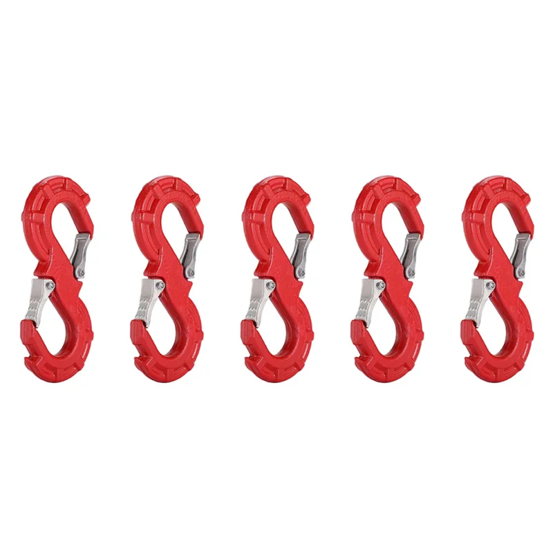 5X Red S-Shape Quick Rescue Shackle Trailer Winch Hook Car JK Offroad Towing Recovery Kits 4X4 Winch Trailer Shackle-N25R