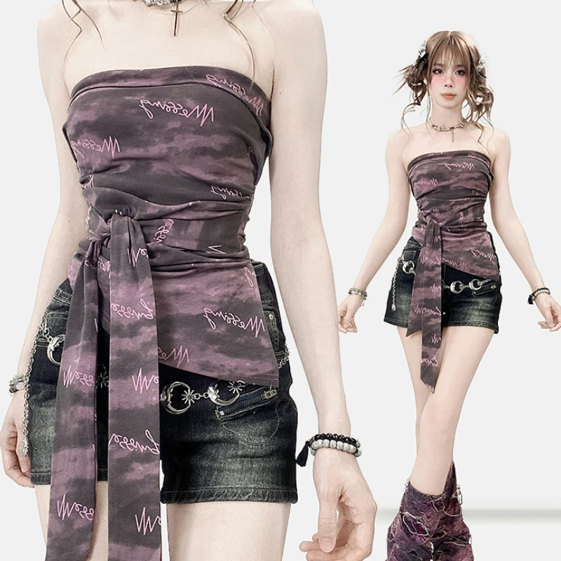 

Women's Clothing Y2k Clothes Sexy Shoujo Girl Tops Vintage Top Designer Clothing for Woman Bustier Vest Gothic Corset Gary Tube