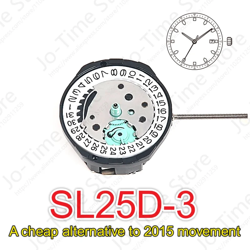 Sunon SL25-3 Quartz Watch Movement Calendar Date Display China Made Wristwatch Part Affordable Replacement 2015 Model