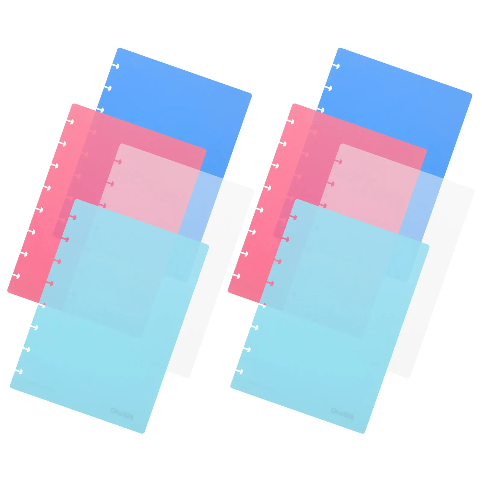 

8 обложек для папок-регистраторов для перфорированных листов, стильная пластиковая обложка для блокнота с отверстиями, легко перелистываемая, для творчества