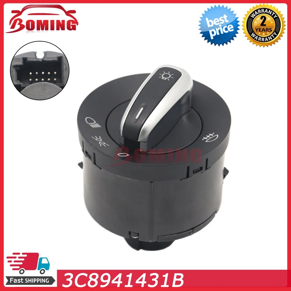 Car Headlight Head Fog Lamp Light Switch For Volkswagen Golf Jetta Passat CC Tiguan Eos Touran For Seat Alhambra 3C8941431B