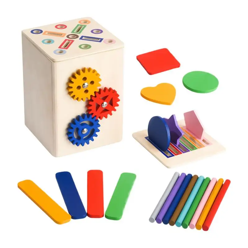 Giocattoli per l'ordinamento dei colori Giochi di abbinamento sensoriali Forma in legno Selezionatore di colori Abilità motorie Giocattoli per bambini di 1-3 anni