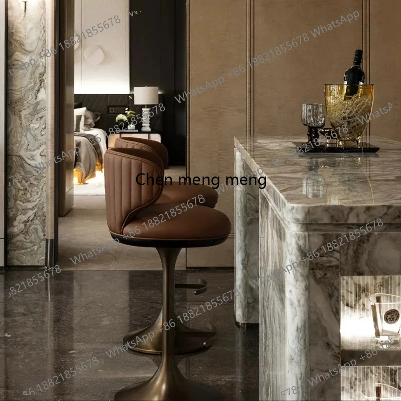 

Italian light luxury bar chair, modern and simple for home use, high-footed villa, front desk chair