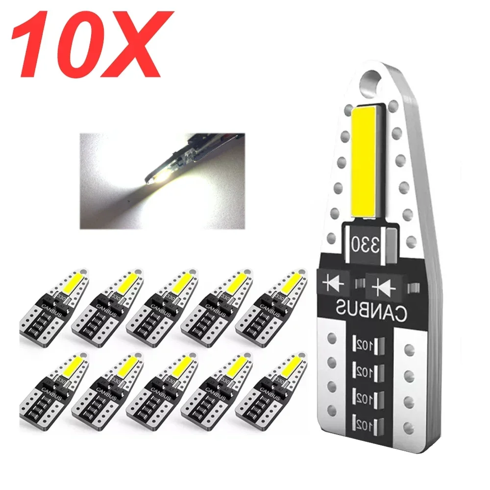 10x Super Bright T10 7020 Chip W5W 168 194 12V Car LED Auto Door Reading License Plate Light Clearance Bulb 6000k Interior Lamp