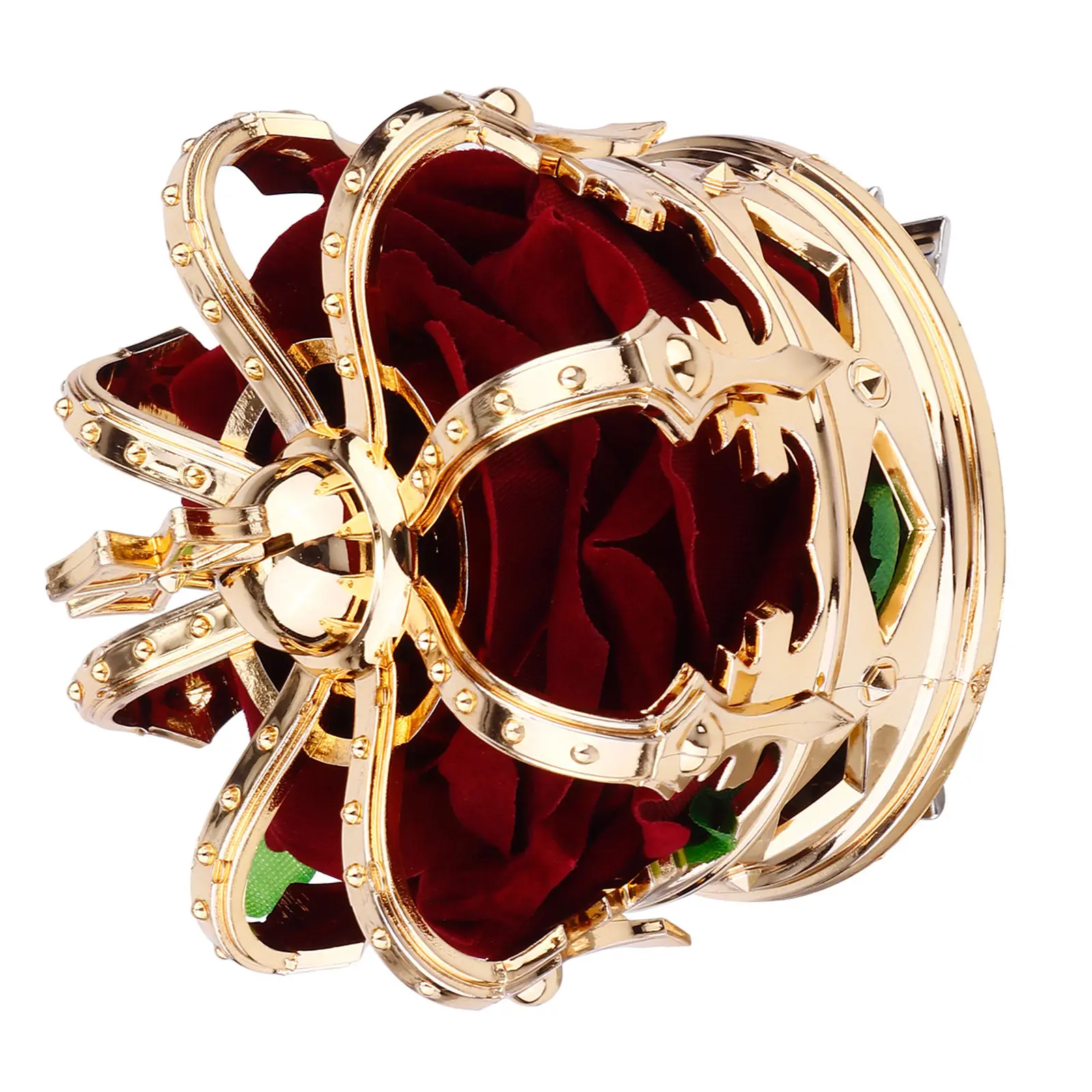 

1Pcs Golden Crown Hair Clip Halloween Themed Crown Shaped Hairpin Three Dimensional Party Headdress Cosplay Bride Hair