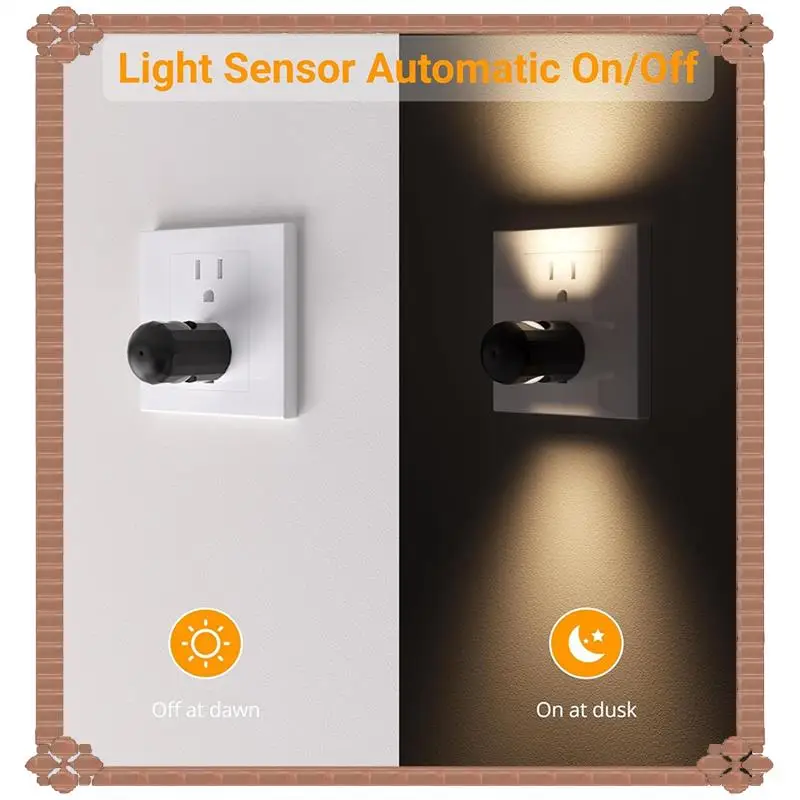 24-Hour Delivery Plug-In LED Wall Outlet Light 6-Pack Dusk-To-Dawn Night Light Ambient Lighting For Bedroom, Hallway