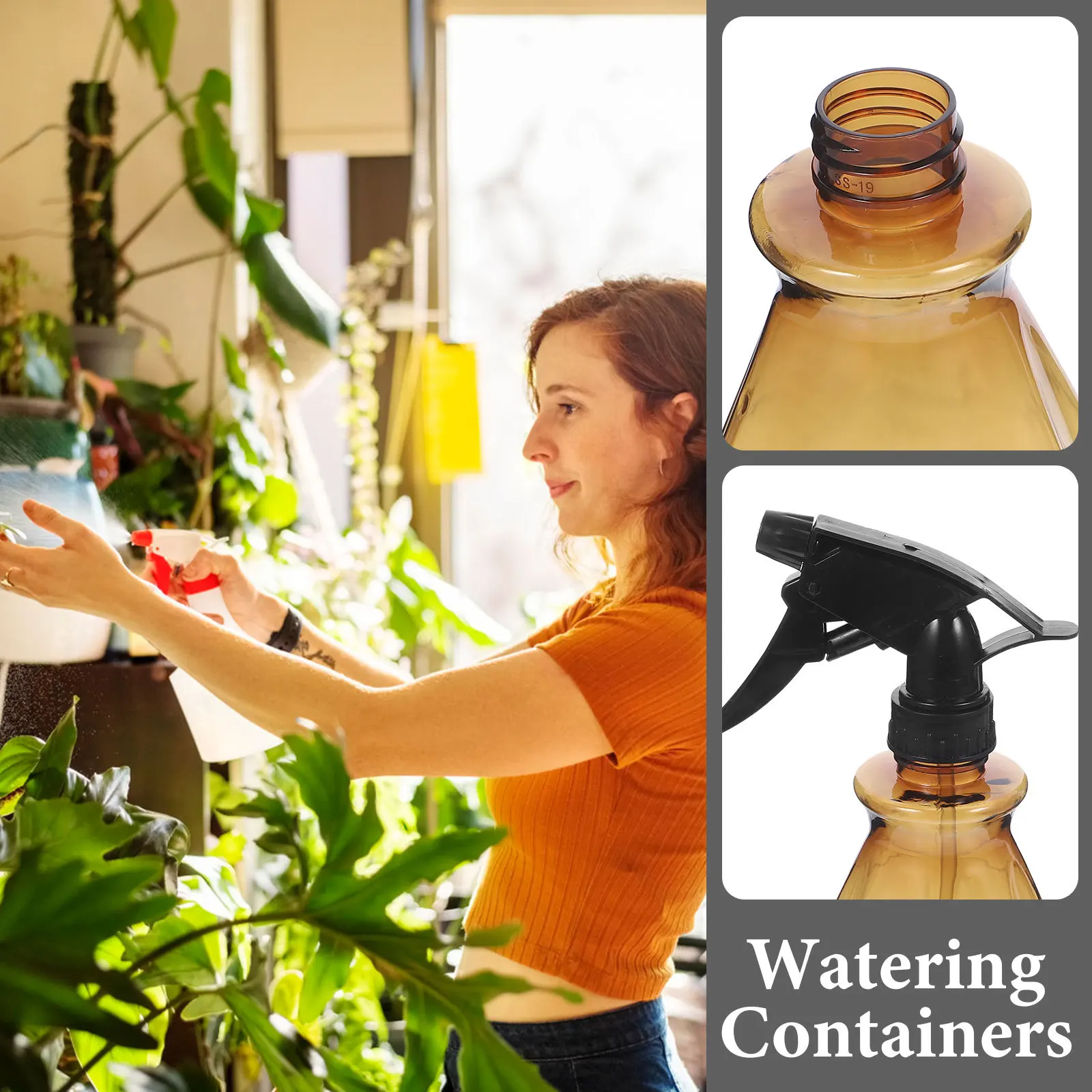 

2Pcs Handheld Watering Kettles Durable Portable Water Sprayers for Garden Hairdressing Kitchen Indoor Outdoor Use Gardening