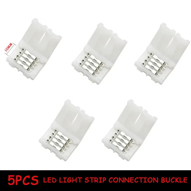 

5pcs 4PIN 8mm Led Connector L Shape 8mm 4pin RGB 3528 2835 Led Strips Corner Angle Wire Connectors Install Adapter
