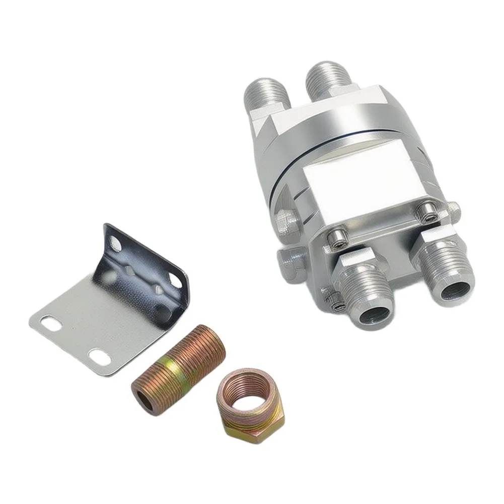Aluminum Oil Filter Relocation Kit Supporting 3/4 inch 16 for tpi and 20mm x 1.5 Metric Threads for Broader Vehicle Fit