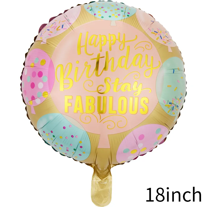 50pcs 18inch English Happy Birthday Aluminum Foil Balloons Birthday Decoration Holiday Party Decoration Balloon Children\'s Toy