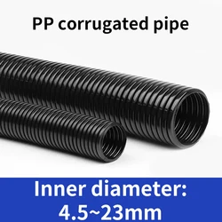 1M PP insulated corrugated tube flexible conduit wire harness threaded hose plastic protective sleeve outer diameter 7-28mm