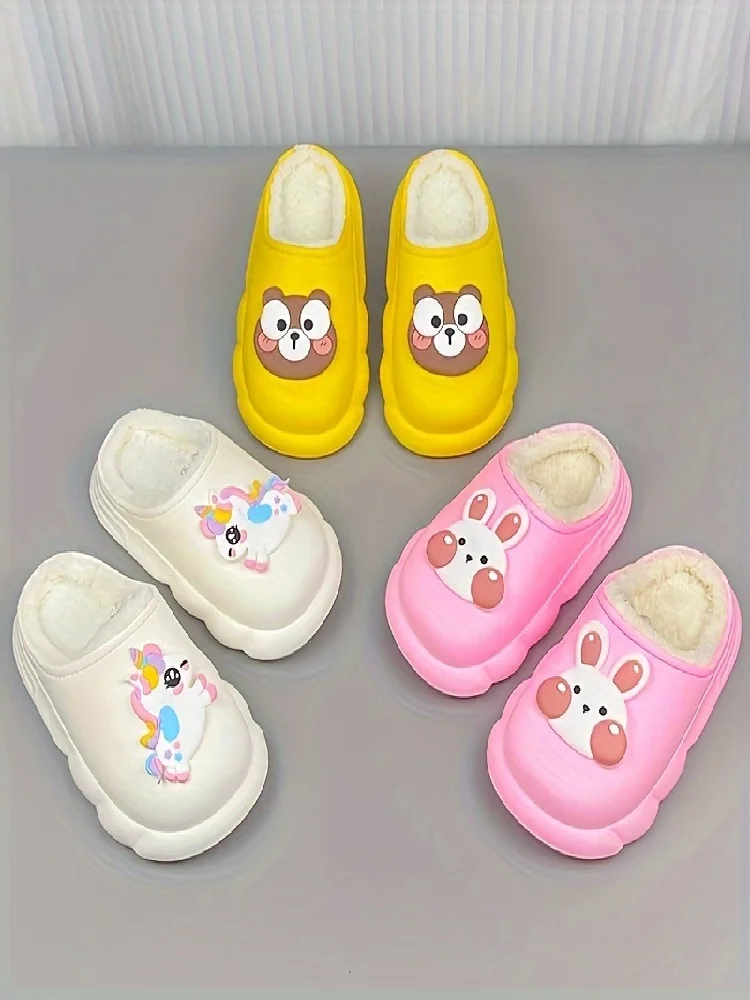 Casa invernale per ragazzi e ragazze, scarpe per bambini simpatici cartoni animati, ciabatte per bambini