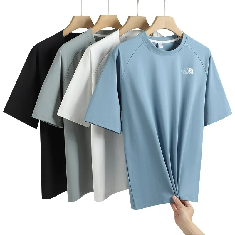 North Face 2025 nuevo para hombres y mujeres mismo estilo moda nueva Boutique cuello redondo Color sólido camiseta grande moda manga corta