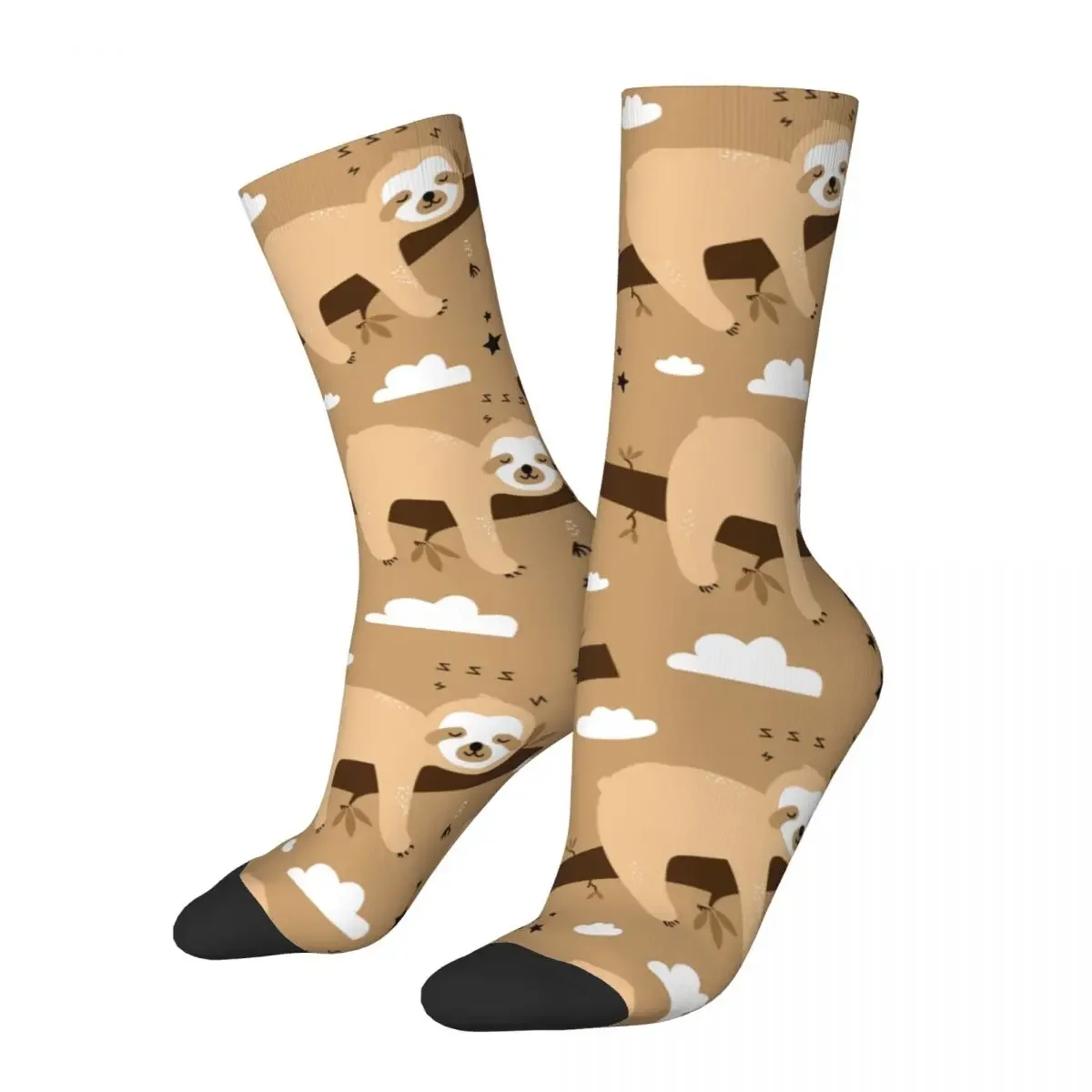 Happy Funny Men Socks Crazy Cute Adorable Gray Sloth Sock 3D Printing Skateboard Women Socks Spring Summer Autumn Winter