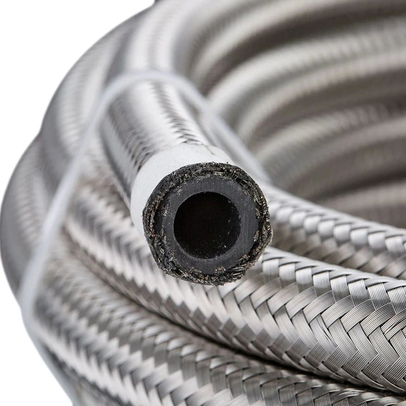 Universal Car High Temperature Fuel Hose Oil Gas Line Nylon Steel Braided Pipeline Radiator Brake Hose Fuel Pipes Racing Hose