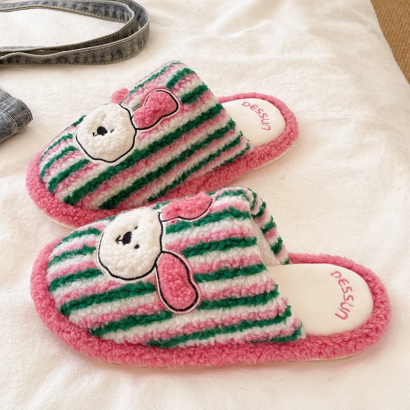 

Милые тапочки для маленьких собак, женские зимние новые домашние нескользящие мягкие теплые послеродовые хлопковые тапочки