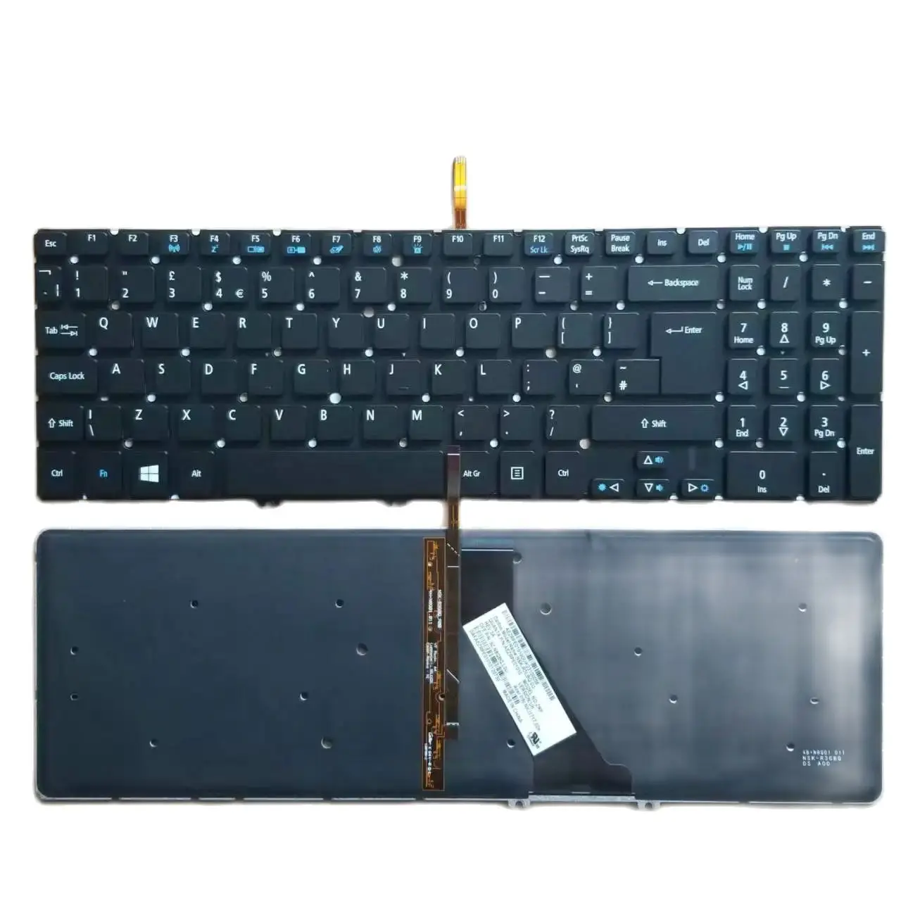 

Новинка для Acer Aspire V5-531 V5-531G V5-571 V5-571G V5-571P V5-573G V5-573P UK Клавиатура для ноутбука черная с подсветкой без рамки
