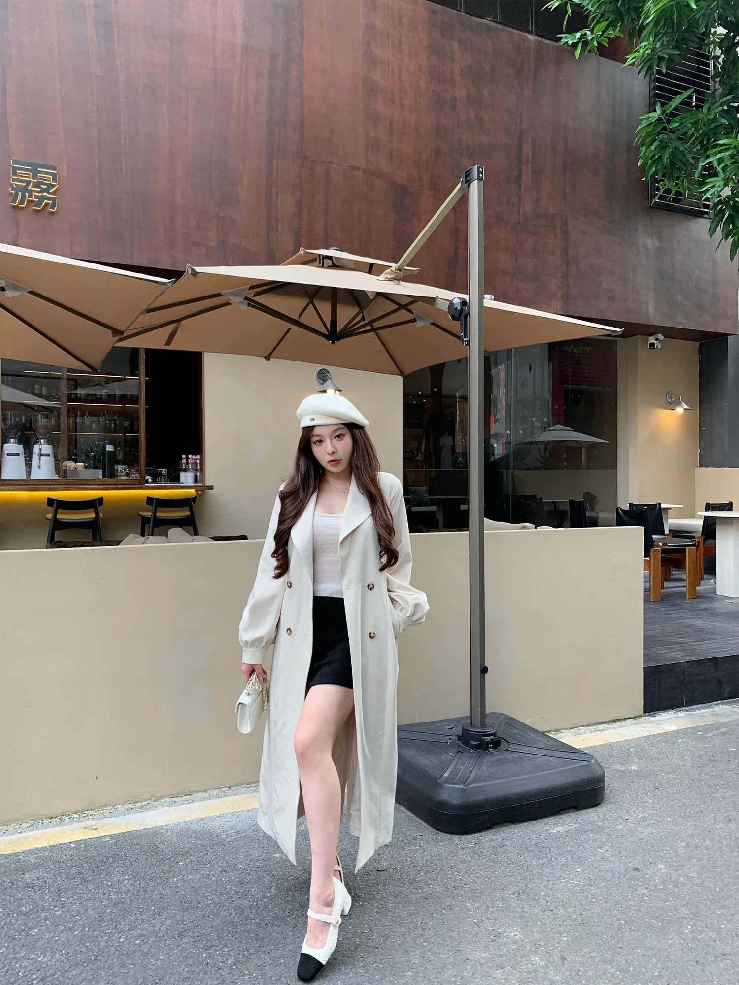 

Almond Milk Cr Long Thin Commuter Women's Coat Spring New Sle Casual Loose Fit Korean Version Windbreaker Jaet