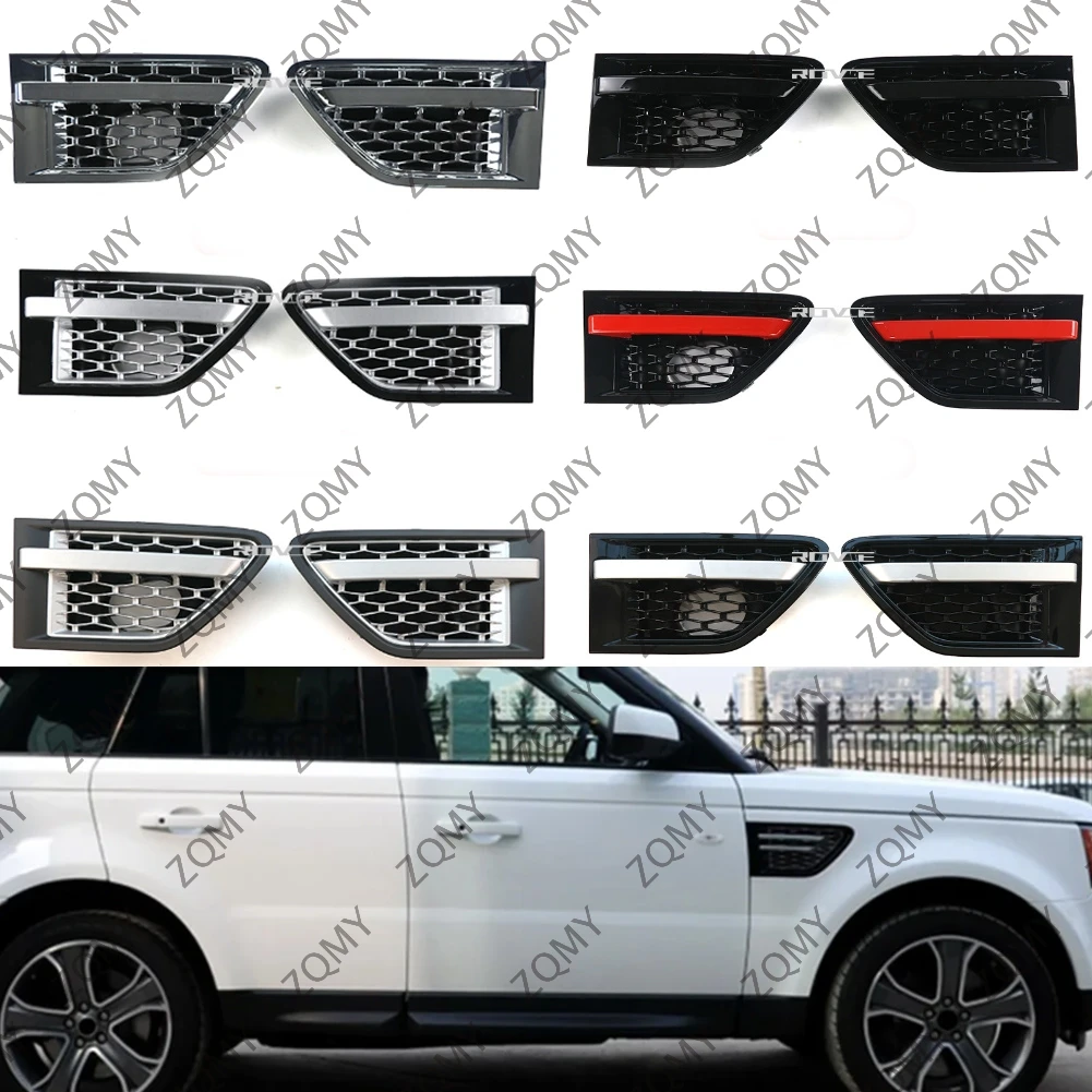 

2pcs Car Side Fender Air Intake Vent Grille Grill For Land Rover Range Rover Sport L320 2010 2011 2012 2013 ABS Plastic