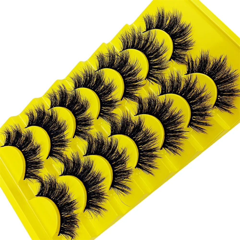 7 Pairs Lashes Fluffy Eye Lashes Wispy 6D Volume False Eyelashes that Look Like Extensions Thick Soft Curly Fake Lashes Pack