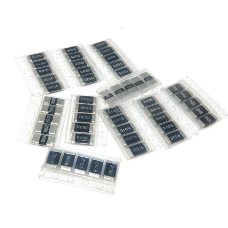 2512 Комплект резисторов SMD 1% Высококачественный сплав сопротивления 10 номиналов * 5 шт. = 50 шт. R001 R002 R005 R008 R010 R015 R020 R025 R050 R100