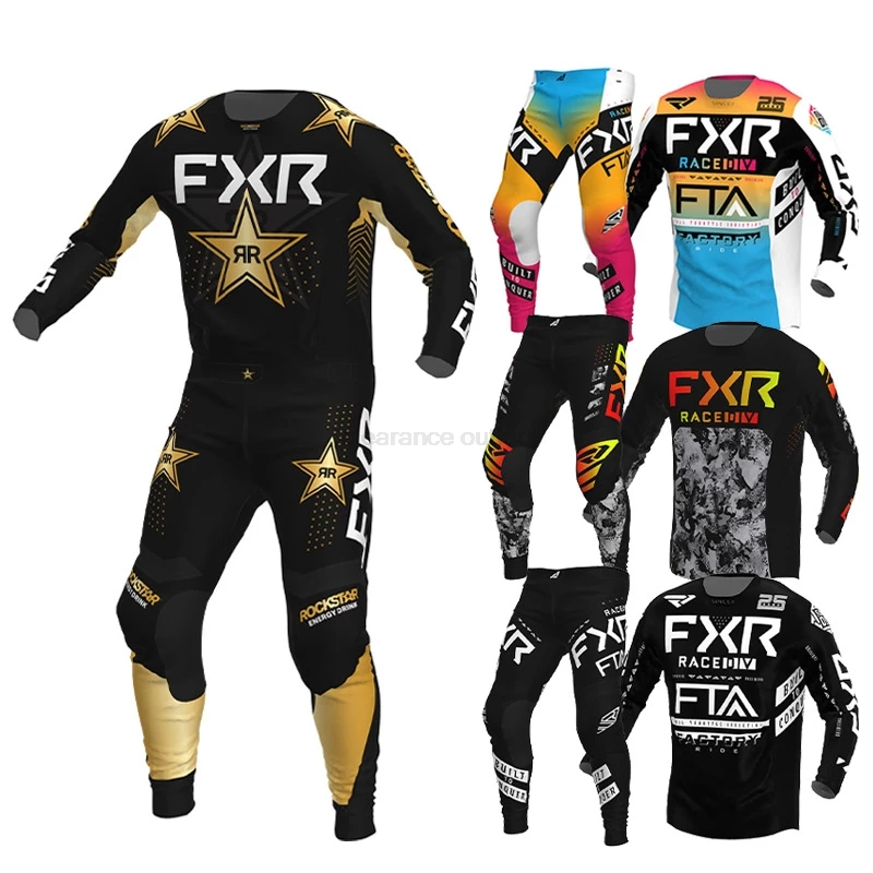 Black Gold 2025 Motocross Gear Set MX Power Jersey Set Dirt Bike Clothing Motorcycle Racing Suit Breathable Dirt Bike Combo