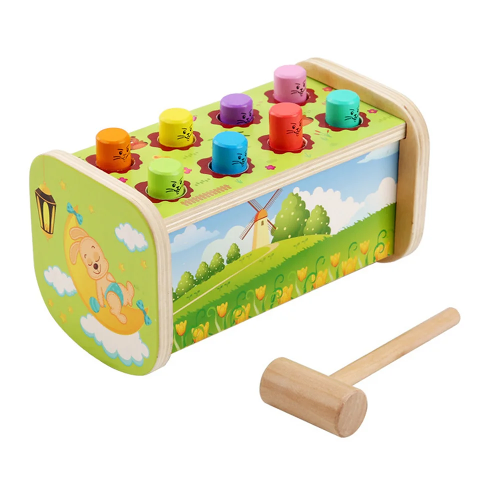 1 ensemble martelage martelage vert bois taupe battant enfants apprentissage précoce gobelet éducatif développement cognitif pour