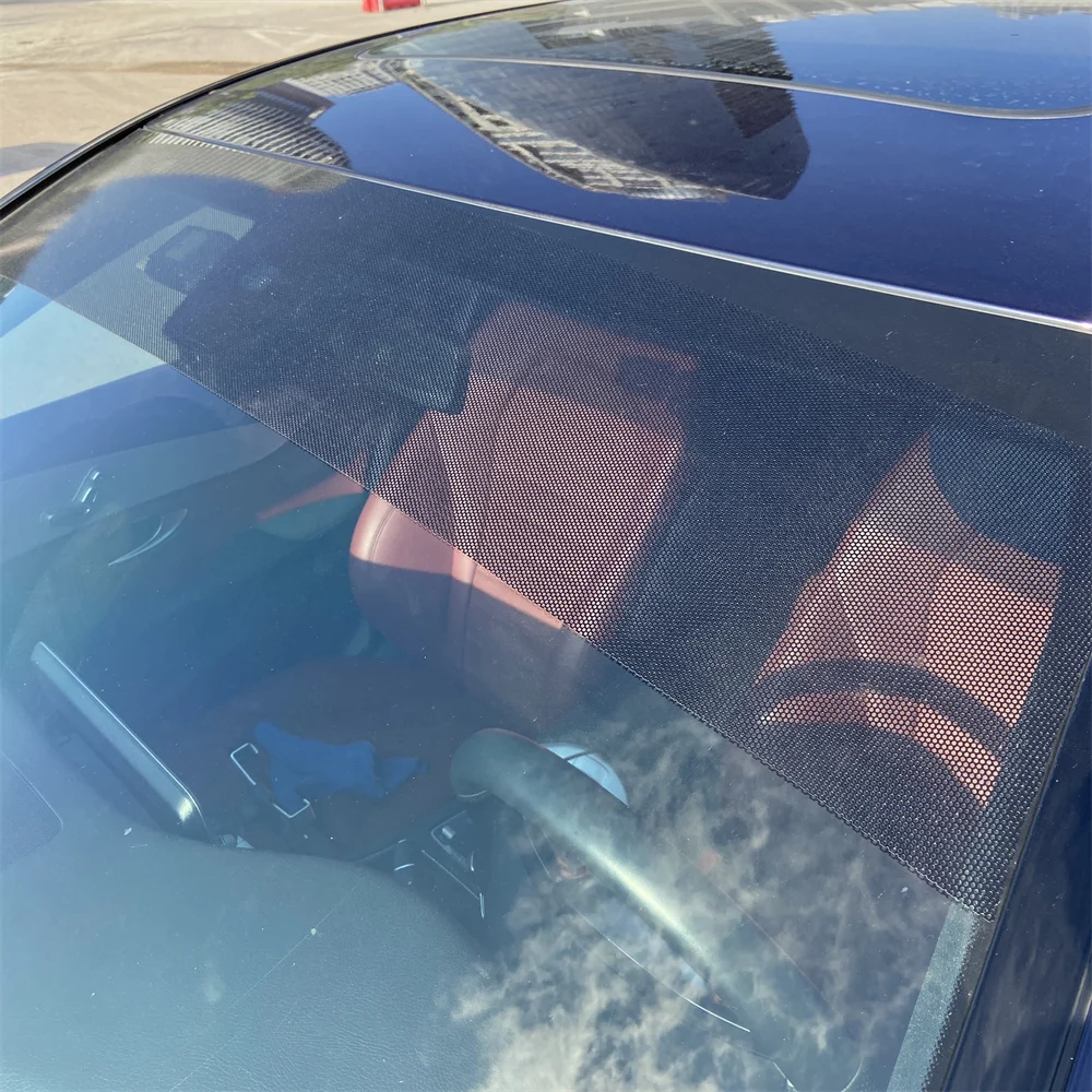 Fly Eye Black Perforated One Way Vision Print Media Vinyl Windshield Strip Self Adhesive