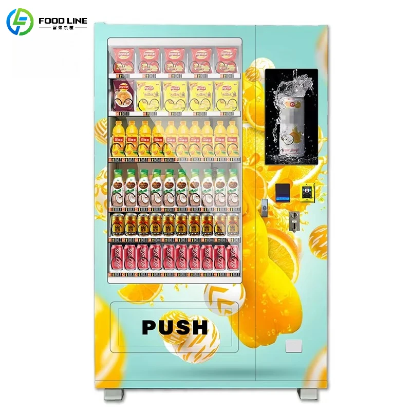Customized Refrigerated Snack and Beverage Vending Machine Touch Screen LCD Display Multi-Shelf Automatic Vending Equipment