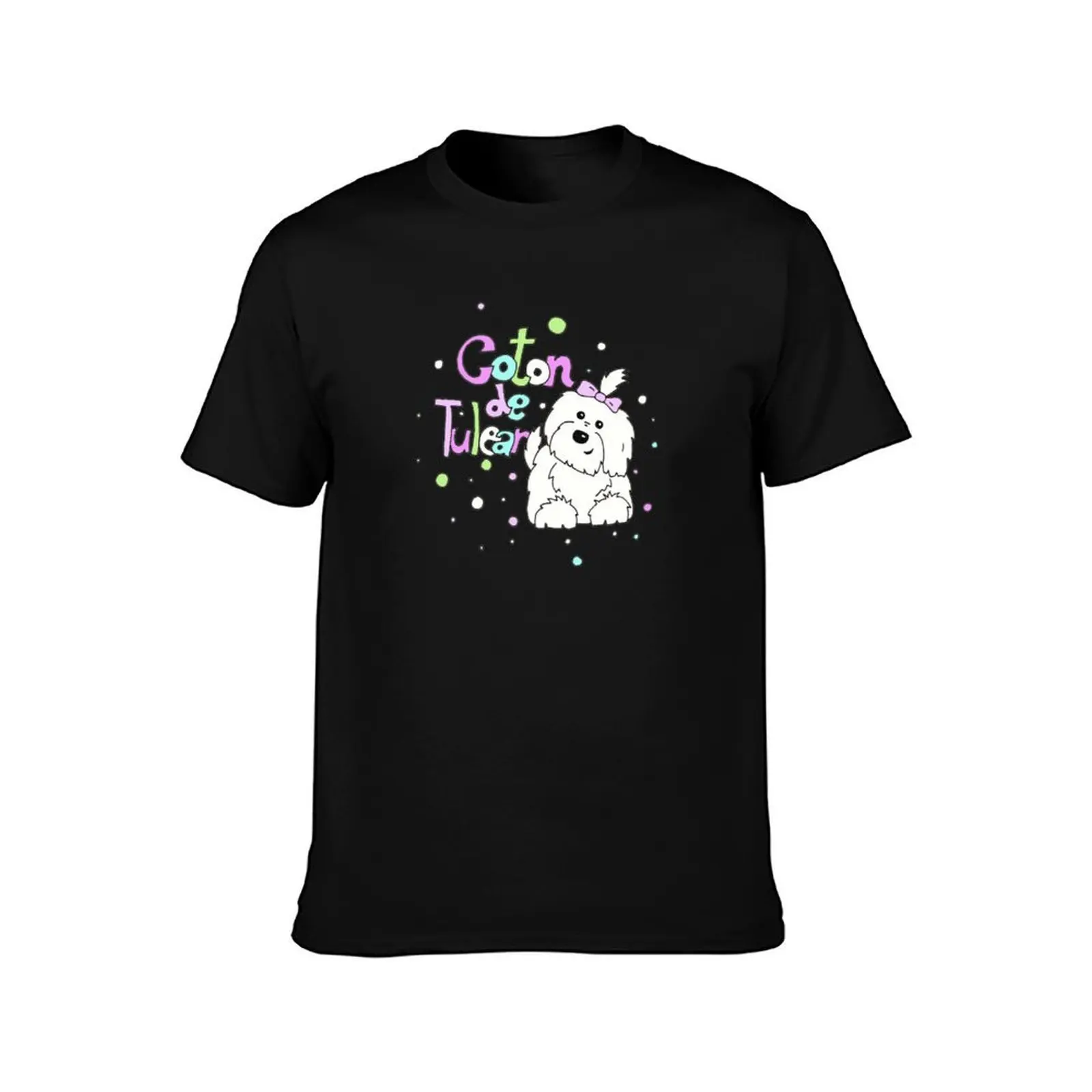 Coton de tulear in bubbles T-Shirt, Summer Casual Cotton Tee, Oversized Streetwear Tops, Vintage Graphic Print, Unisex Men Women