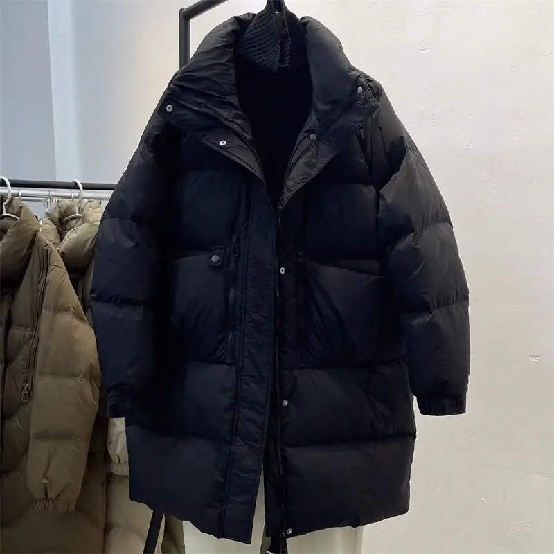 2025 Winter New Women's Down Jacket Loose Commuter Windproof Stand Collar Warm Parker Coat