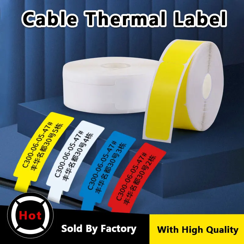 Phomemo D30 Kabel Thermisch Label Papier Sticker Waterdichte Olie-Proof En Scheur-Proof Thermische Labels Voor D30 P15 Label Maker