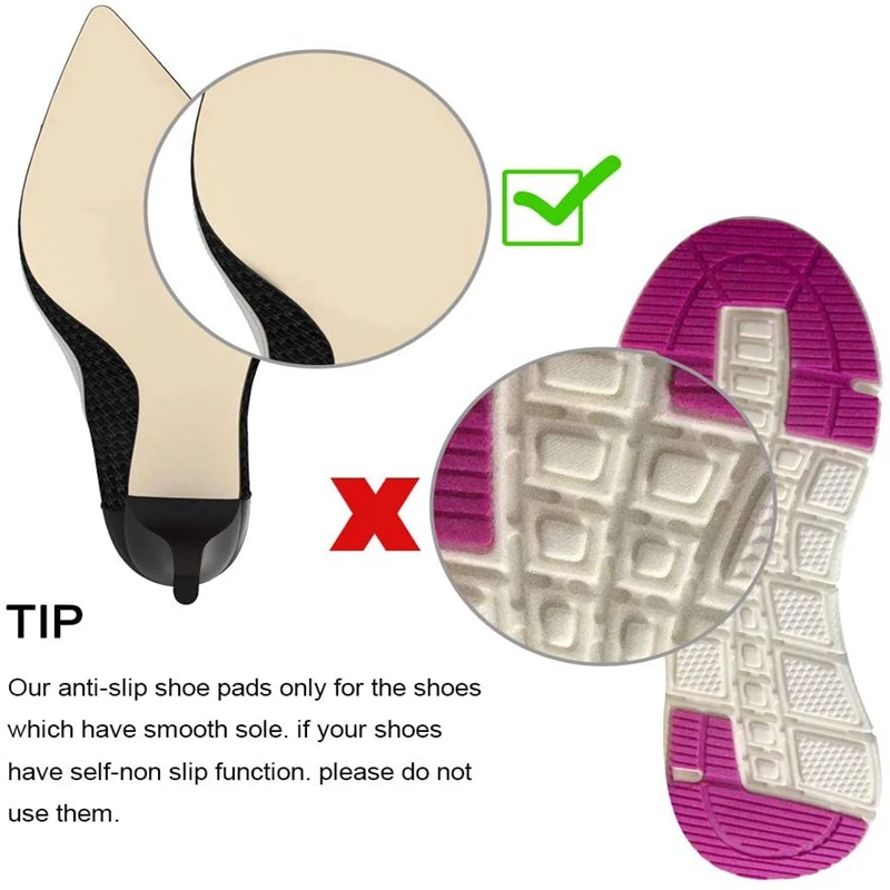 Selbst-Adhesive Anti-Slip Pads Sandale Schuhe Matte High Heel Sohle Schutz Gummi Kissen Einlegesohle Vorfuß High Heels aufkleber Pads – Detail 6