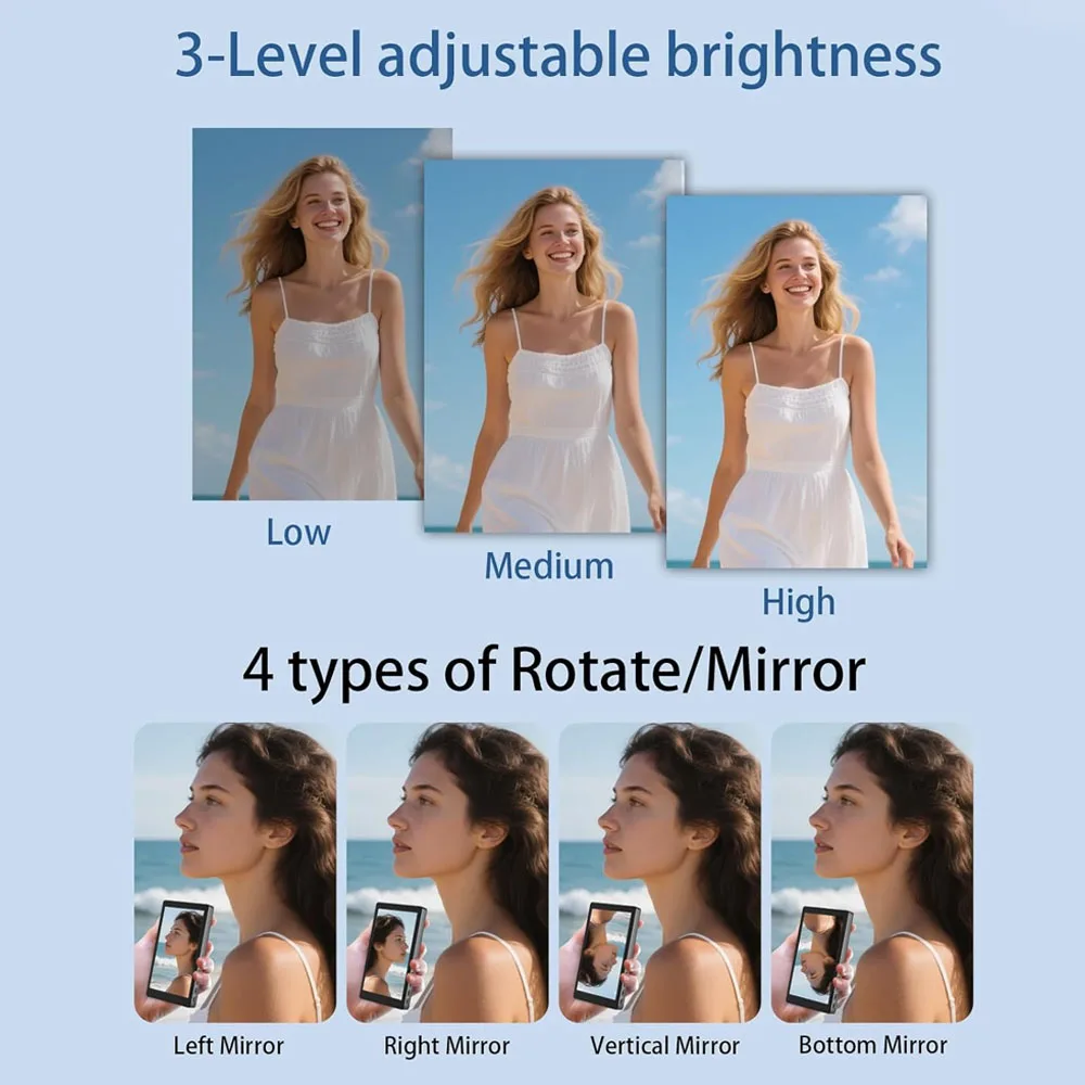 شاشة سيلفي مغناطيسية متنقلة لمدونة الفيديو اللاسلكية باستخدام الكاميرا الخلفية للهاتف لمدونة سيلفي أو شاشة مراقبة مغناطيسية للبث المباشر #5