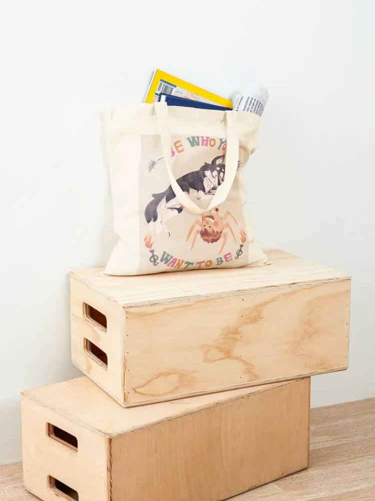 Be Who You Want To Be 2 Tote Bag حقيبة تسوق تحمل شعار حقيبة لحقائب اليد القماشية للسيدات على الشاطئ #4