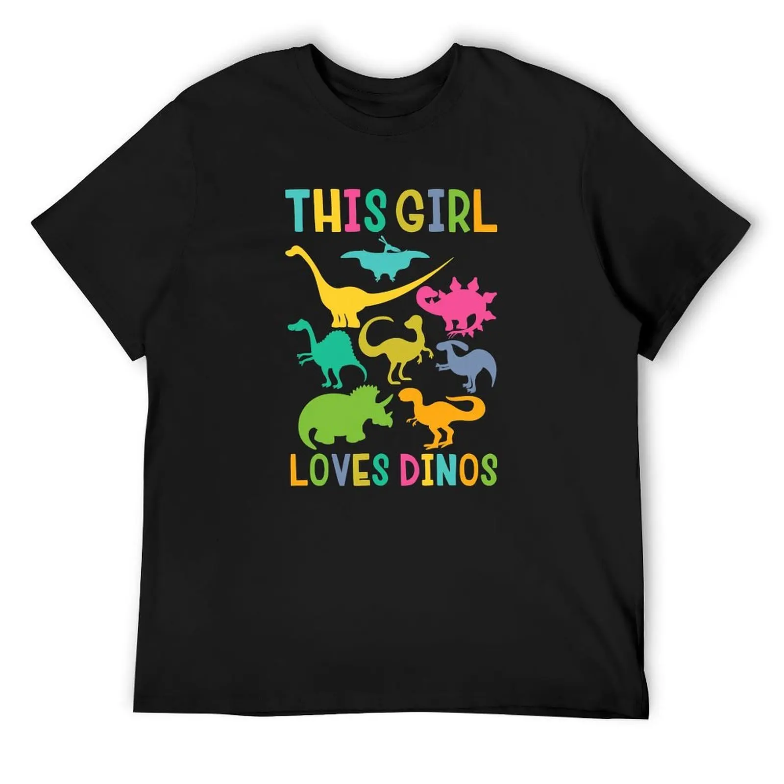 

This Girl Loves Dinos Cute Girls Dinosaur Girl Gift Kids Love Dinos T-Shirt croswit shirt man custom shirt t shirt men