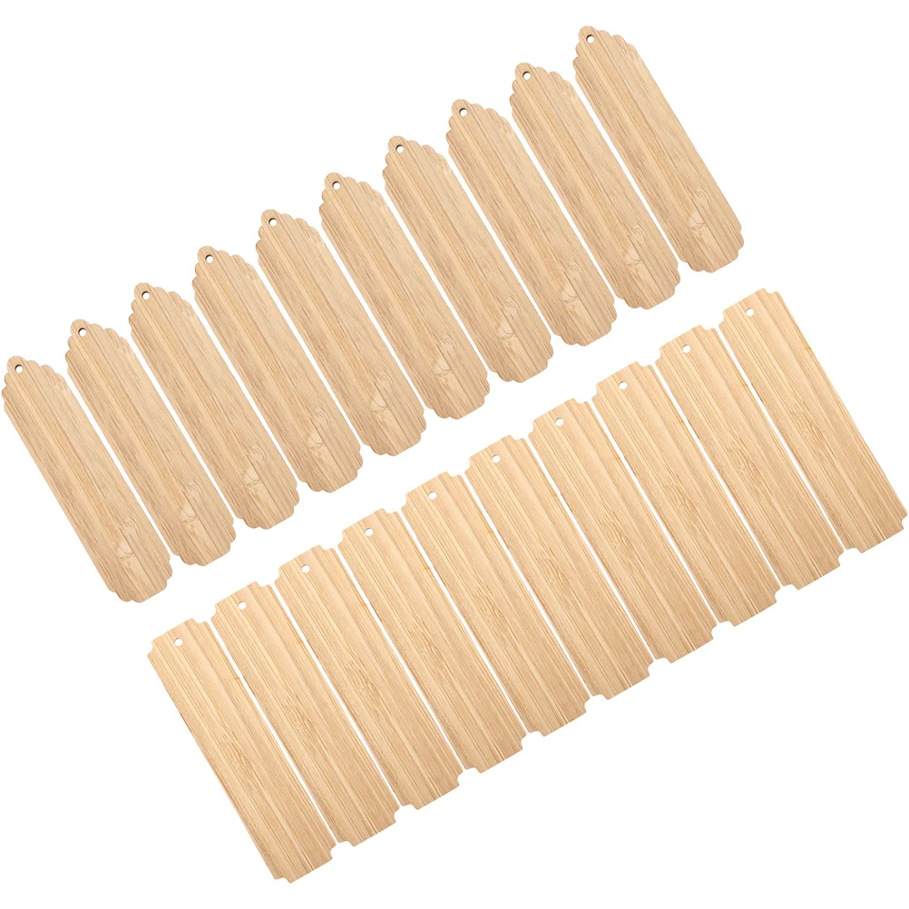 

20 Pcs DIY Bookmark Materials Blank Bookmarks Tags Plain Wooded Lettering Primary School