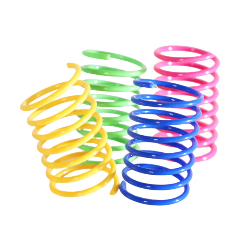 

4/8Pcs Cat Spring Toy Cat Spiral Toys Interactive for Indoor Colorful Cats Plastic Springs Coil for Kitten Hunting Swatting