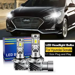 2PCS CANbus  For Hyundai Sonata 2015-2019 For Elantra Venue Santa Fe 2020 LED Headlights 9005 HB3 High Low Beam BulbS 20000LM