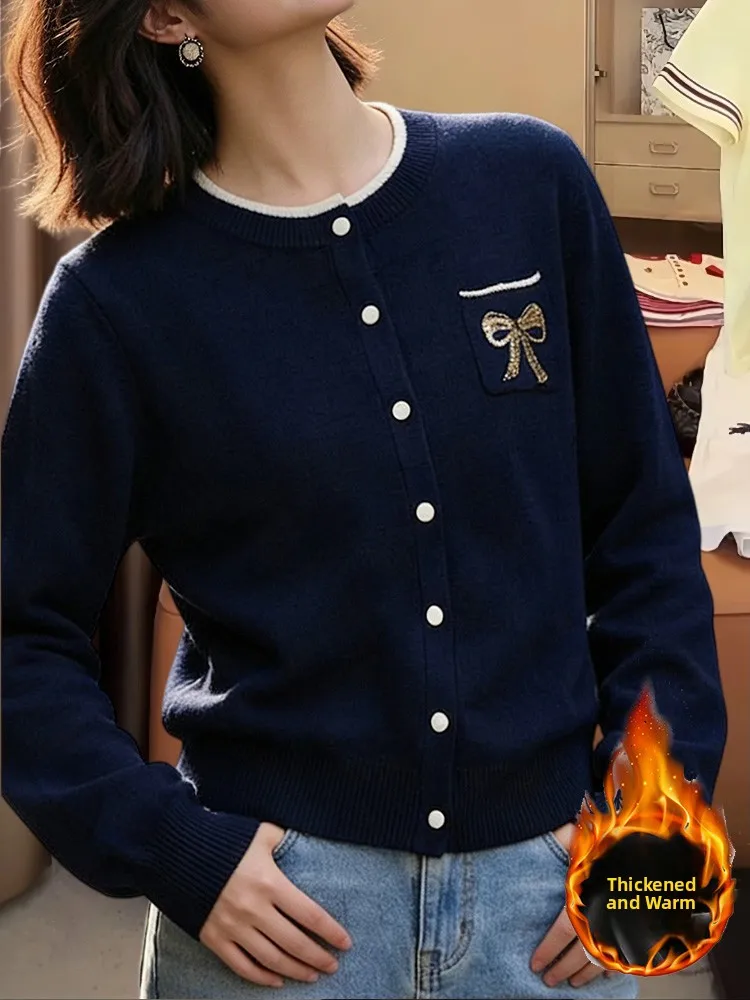 

Ele round Ne Knitted Sweater Coat Long Sve Loose Women's Faion Winter Outerwear Comfortable Breathable Casual Knit...