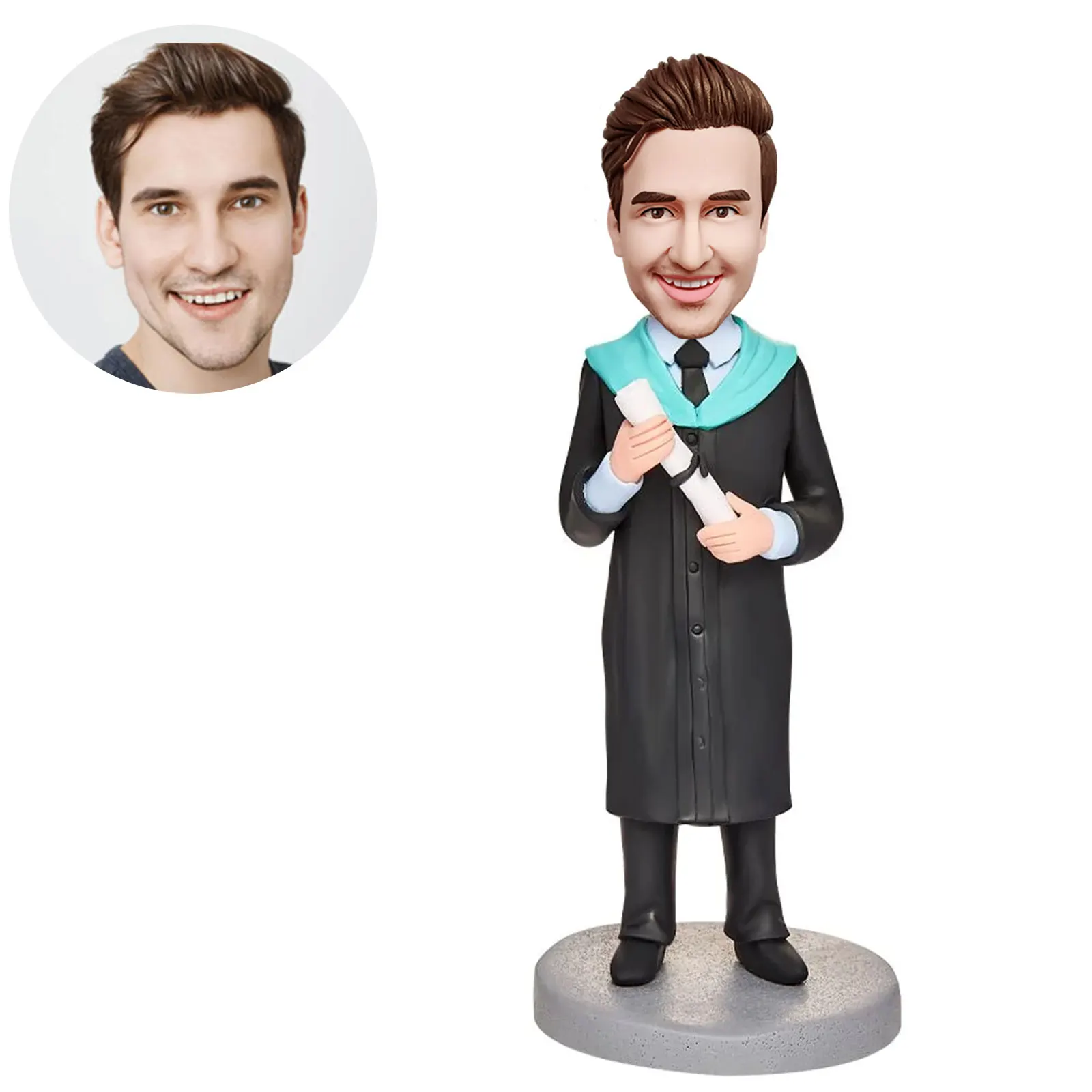 

Customized Graduation Gifts,Graduation Boy Holding Certificate Custom Bobblehead- Class Of 2023 College Graduation Gifts