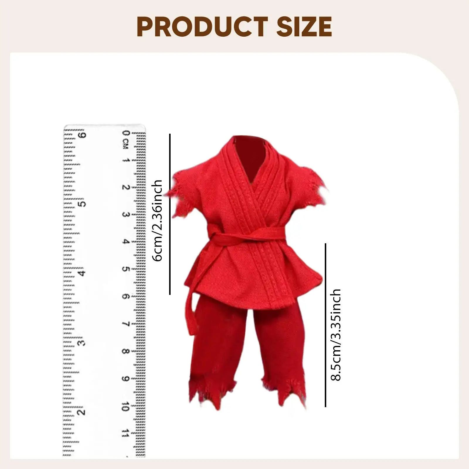 1:12 Action Figure Clothes Miniature Clothing Doll Clothes Top Pants Belt for 6" Male