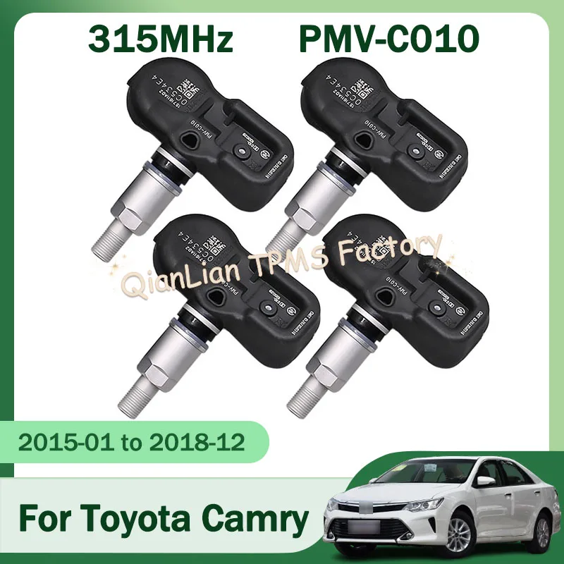1/4 Uds PMV-C010 TPMS sistema de supervisión de presión de neumáticos para Toyota Camry Highlander Mirai Prius C RAV4 Sensor de neumáticos 315HMz 42607-06060