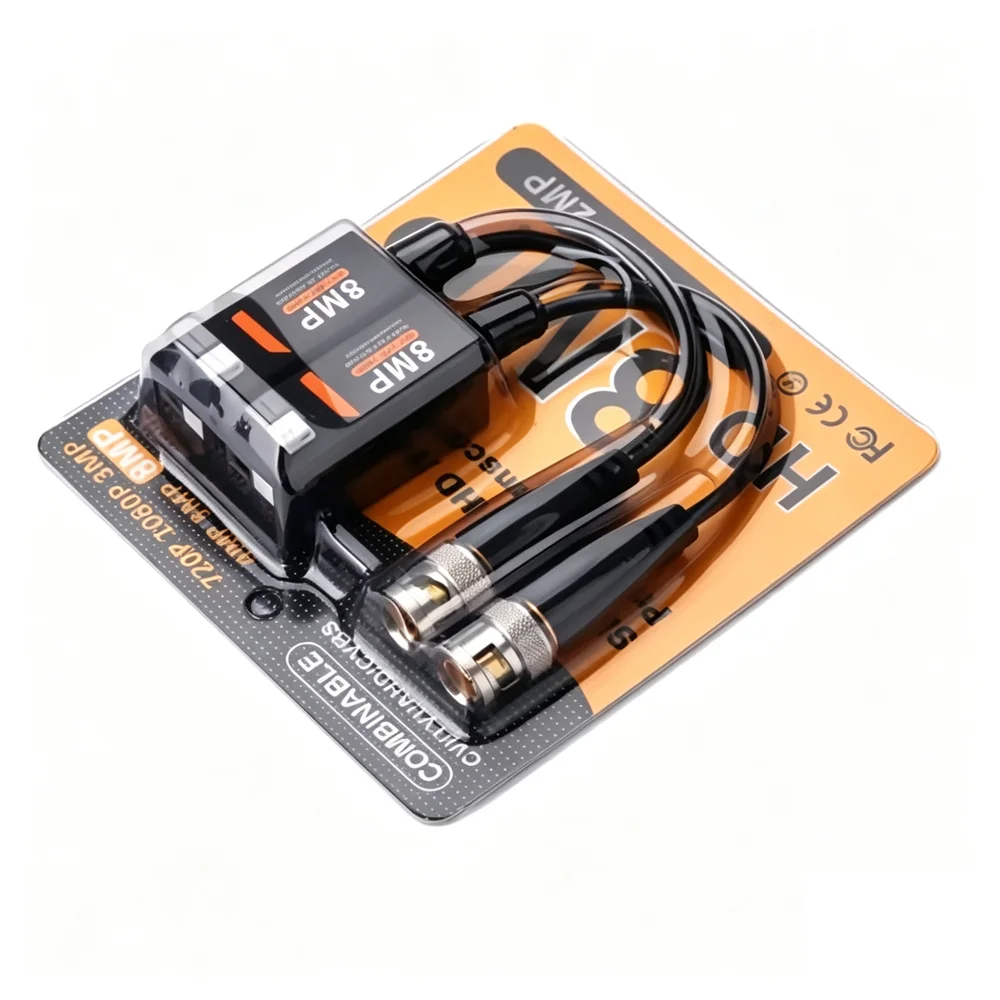 HD CCTV Video Balun 5MP/8MP via Twisted Pairs Network Video Transmitter for Security Camera System
